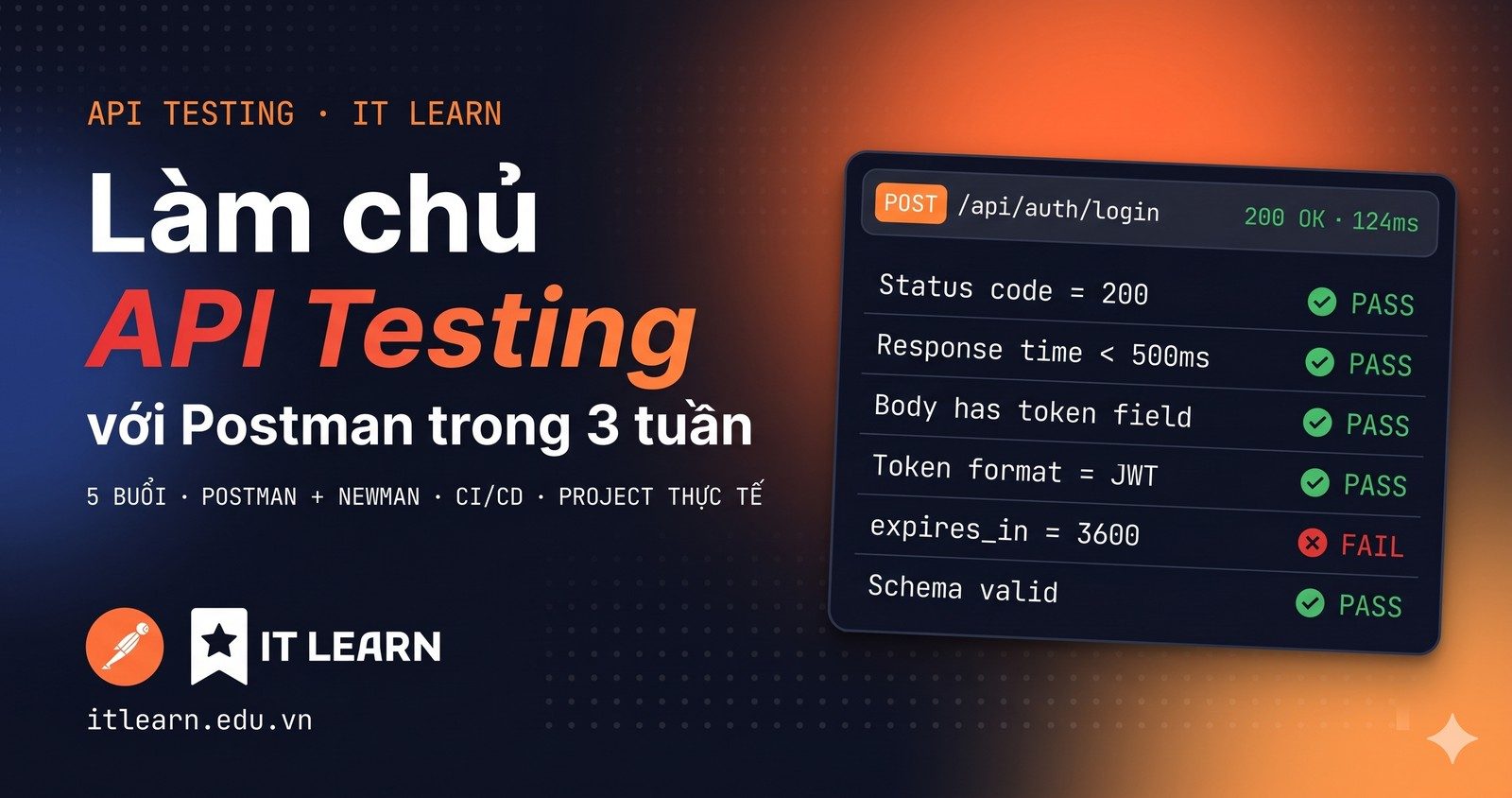 Khoá API Testing với Postman + CI/CD cho Tester | IT LEARN